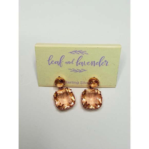 Jewelry - Leaf and Lavender brand earrings feature large, peach-colored silver.